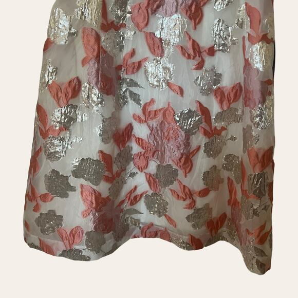 Mark + James Badgley Mischka Reo Brocade Floral V-Neck Cocktail Dress Size 12 - Picture 9 of 15